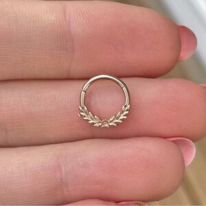 Rose Gold laurel wreath septum clicker